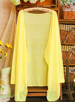 时尚又轻盈~ 日韩马卡龙色系轻薄防晒罩衫( 黑/米白/天空蓝/鹅黄/姜黄